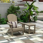 WestinTrends Tuscany HIPS Sedia Pieghevole Adirondack da Esterno per Patio con Tavolino (Set da 2 Pezzi)