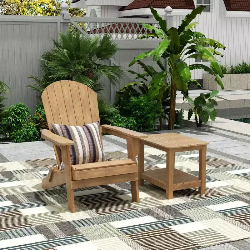 WestinTrends Tuscany HIPS Sedia Pieghevole Adirondack da Esterno per Patio con Tavolino (Set da 2 Pezzi)