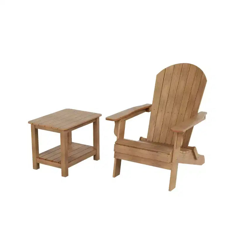 WestinTrends Tuscany HIPS Sedia Pieghevole Adirondack da Esterno per Patio con Tavolino (Set da 2 Pezzi)