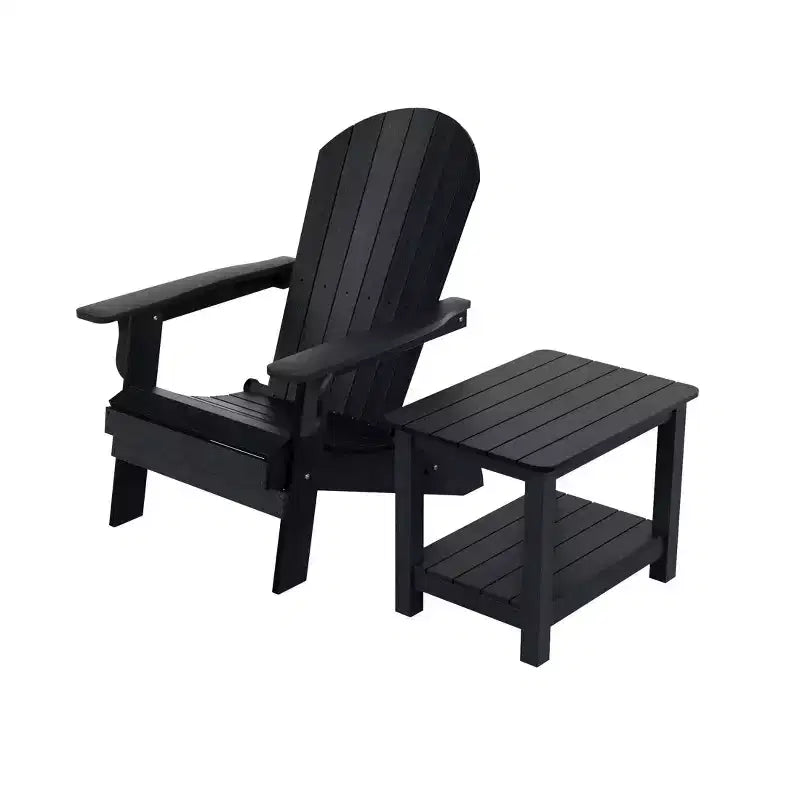 WestinTrends Tuscany HIPS Sedia Pieghevole Adirondack da Esterno per Patio con Tavolino (Set da 2 Pezzi)
