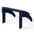 WestinTrends Malibu HDPE Outdoor Patio Folding Adirondack Chair with Ottoman and Side Table - Navy Blue