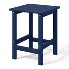 WestinTrends Malibu HDPE Outdoor Patio Folding Adirondack Chair with Ottoman and Side Table - Navy Blue