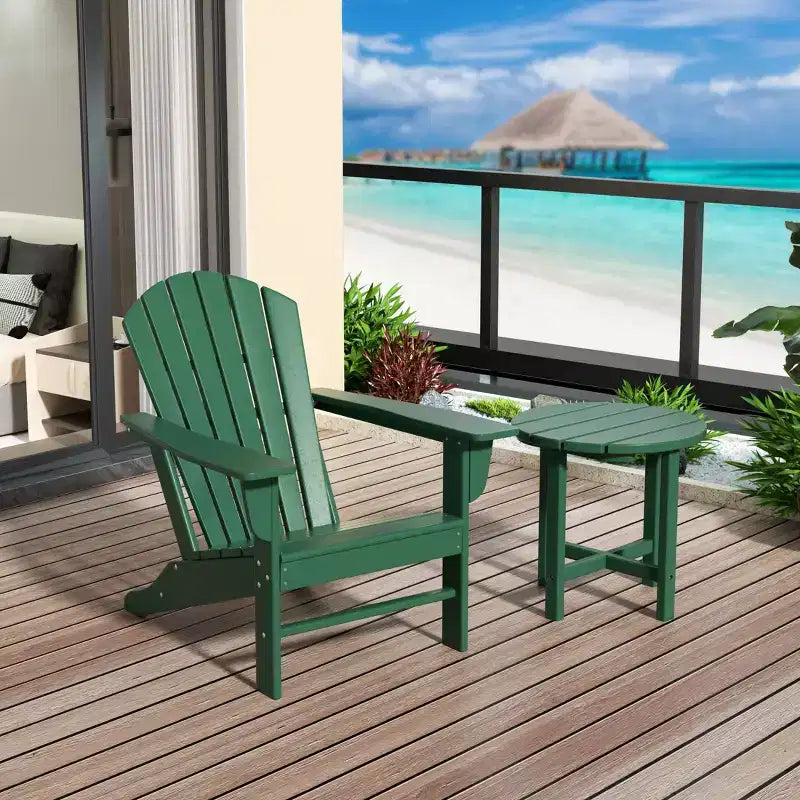 Sedia Adirondack da esterno WestinTrends Dylan in HDPE con tavolino (set da 2 pezzi)