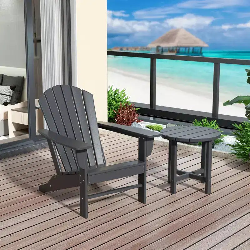 Sedia Adirondack da esterno WestinTrends Dylan in HDPE con tavolino (set da 2 pezzi)