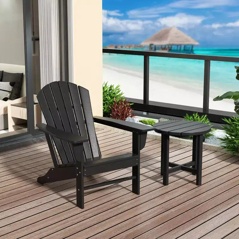 Sedia Adirondack da esterno WestinTrends Dylan in HDPE con tavolino (set da 2 pezzi)