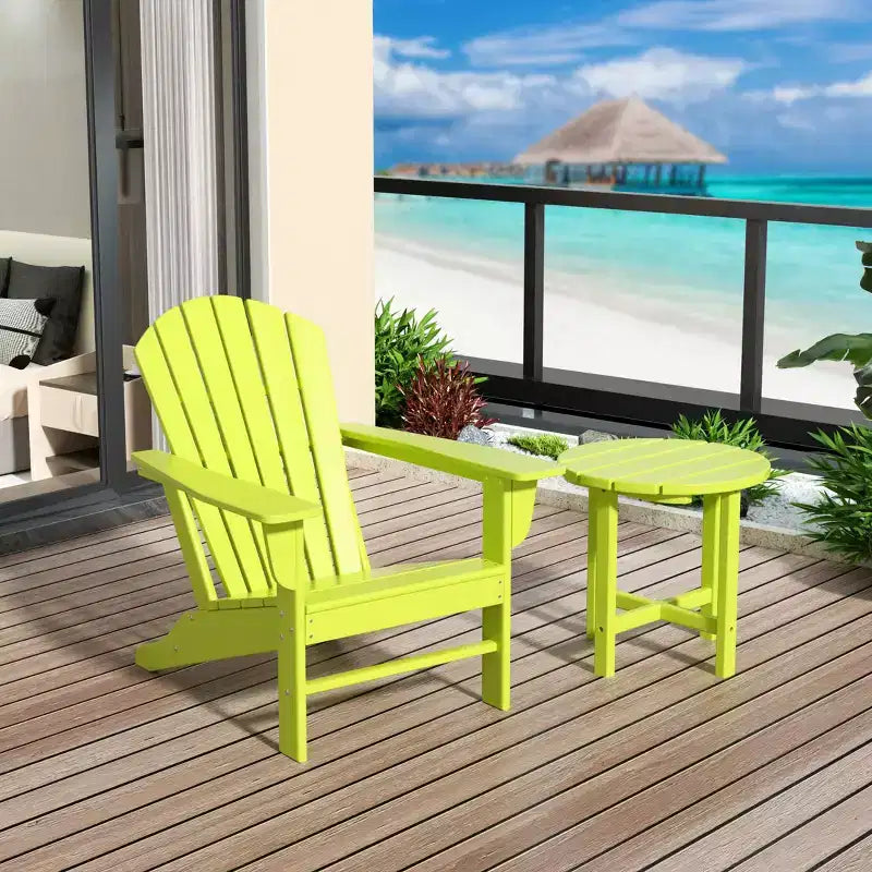 Sedia Adirondack da esterno WestinTrends Dylan in HDPE con tavolino (set da 2 pezzi)
