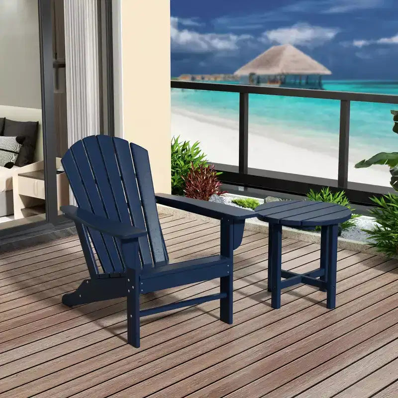 Sedia Adirondack da esterno WestinTrends Dylan in HDPE con tavolino (set da 2 pezzi)