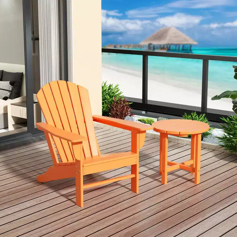Sedia Adirondack da esterno WestinTrends Dylan in HDPE con tavolino (set da 2 pezzi)