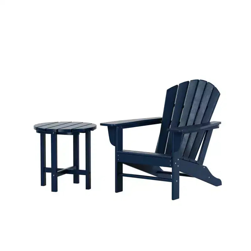 Sedia Adirondack da esterno WestinTrends Dylan in HDPE con tavolino (set da 2 pezzi)