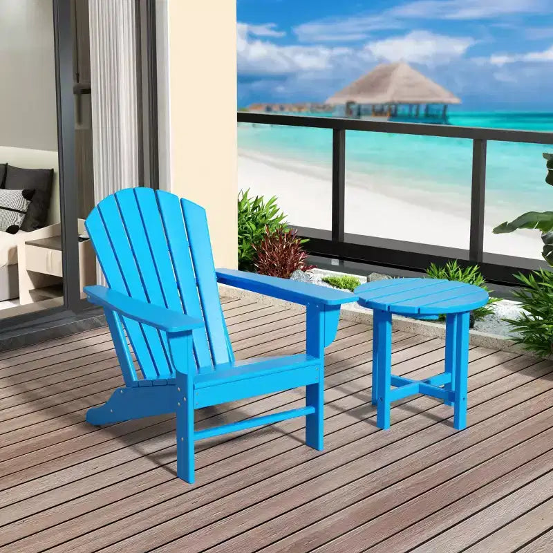 Sedia Adirondack da esterno WestinTrends Dylan in HDPE con tavolino (set da 2 pezzi)
