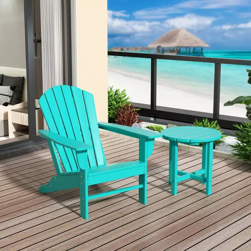 Sedia Adirondack da esterno WestinTrends Dylan in HDPE con tavolino (set da 2 pezzi)