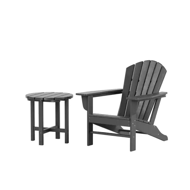 Sedia Adirondack da esterno WestinTrends Dylan in HDPE con tavolino (set da 2 pezzi)