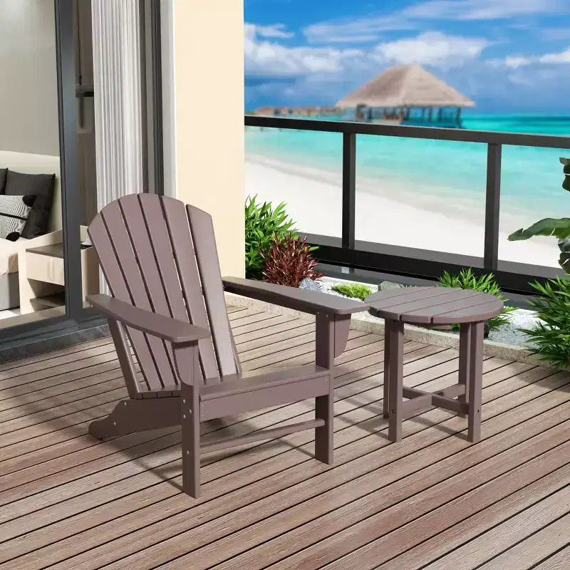 Sedia Adirondack da esterno WestinTrends Dylan in HDPE con tavolino (set da 2 pezzi)