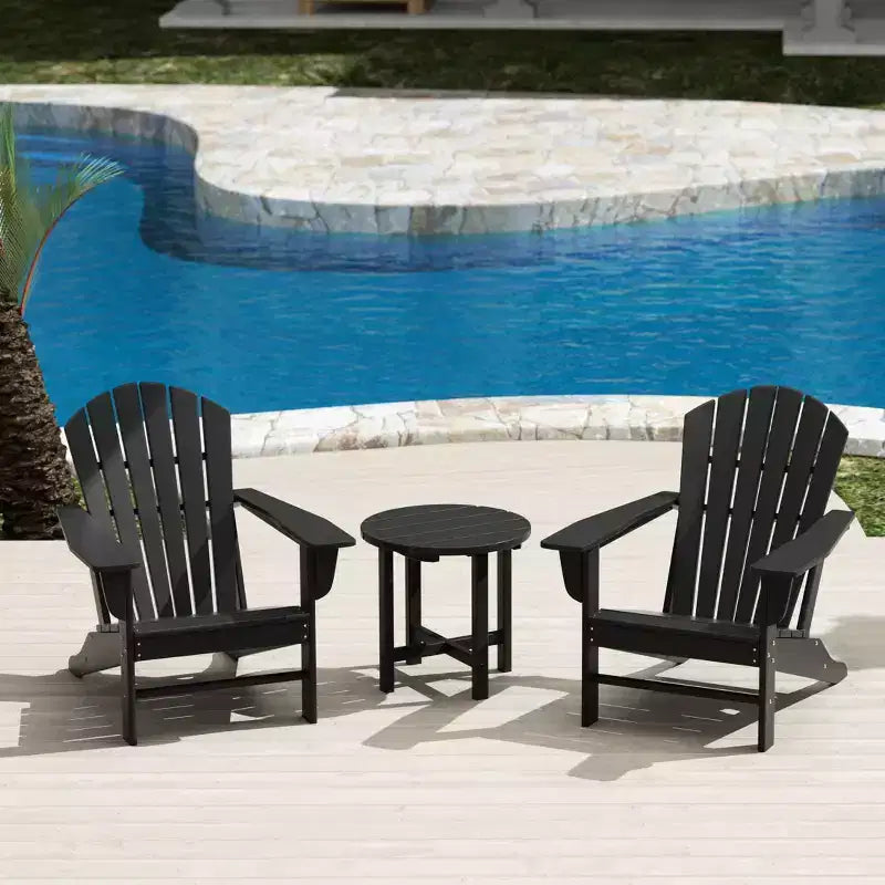 WestinTrends Dylan HDPE Outdoor Patio Adirondack Conversation Set (3-Piece)