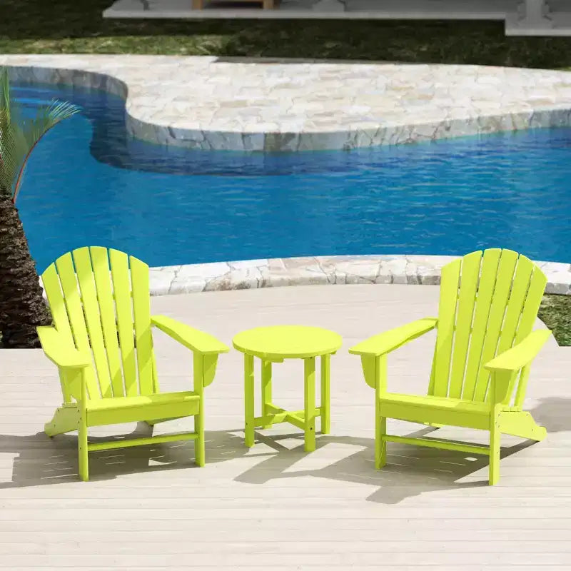 WestinTrends Dylan HDPE Outdoor Patio Adirondack Conversation Set (3-Piece)