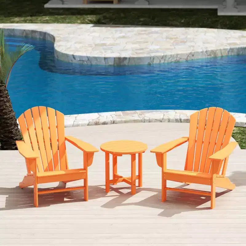 WestinTrends Dylan HDPE Outdoor Patio Adirondack Conversation Set (3-Piece)