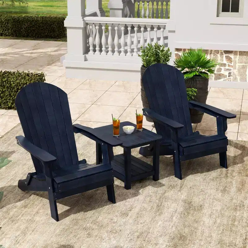WestinTrends Tuscany HIPS - Set da conversazione pieghevole per patio esterno Adirondack (3 pezzi)