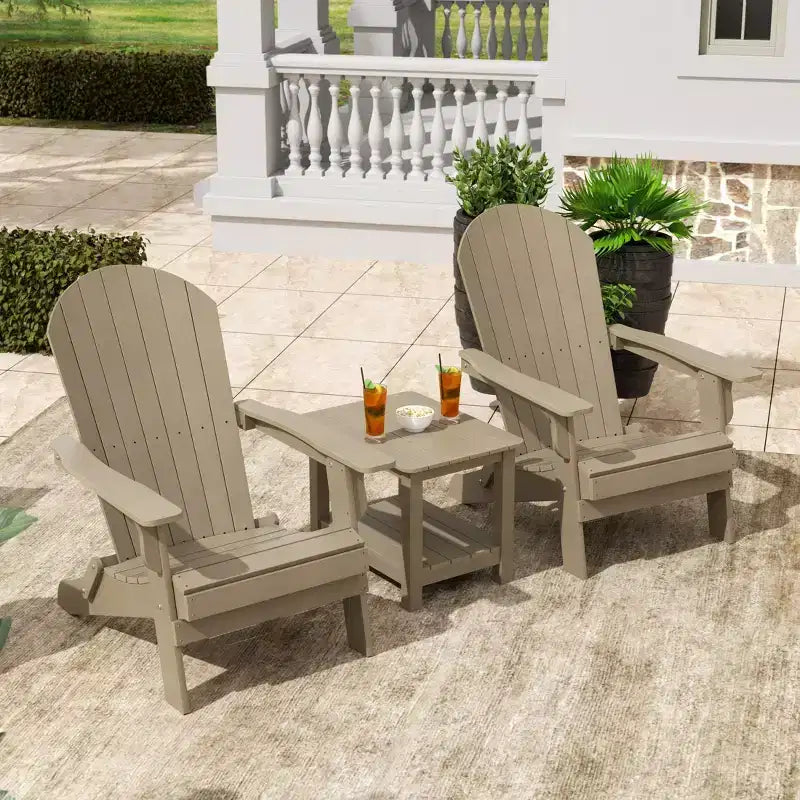 WestinTrends Tuscany HIPS - Set da conversazione pieghevole per patio esterno Adirondack (3 pezzi)