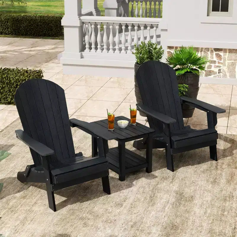 WestinTrends Tuscany HIPS - Set da conversazione pieghevole per patio esterno Adirondack (3 pezzi)