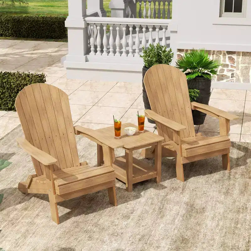 WestinTrends Tuscany HIPS - Set da conversazione pieghevole per patio esterno Adirondack (3 pezzi)