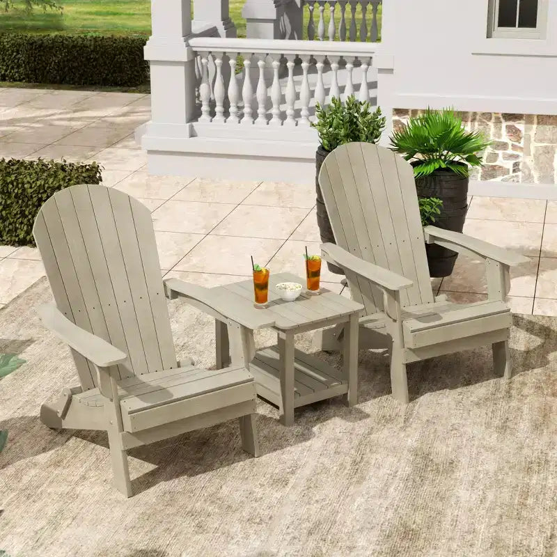 WestinTrends Tuscany HIPS - Set da conversazione pieghevole per patio esterno Adirondack (3 pezzi)