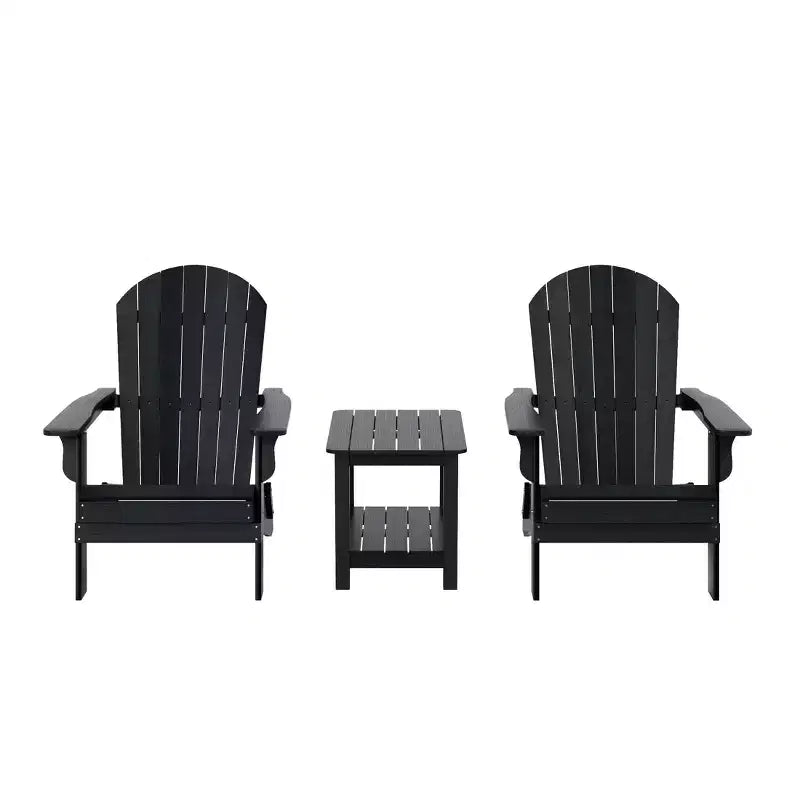 WestinTrends Tuscany HIPS - Set da conversazione pieghevole per patio esterno Adirondack (3 pezzi)