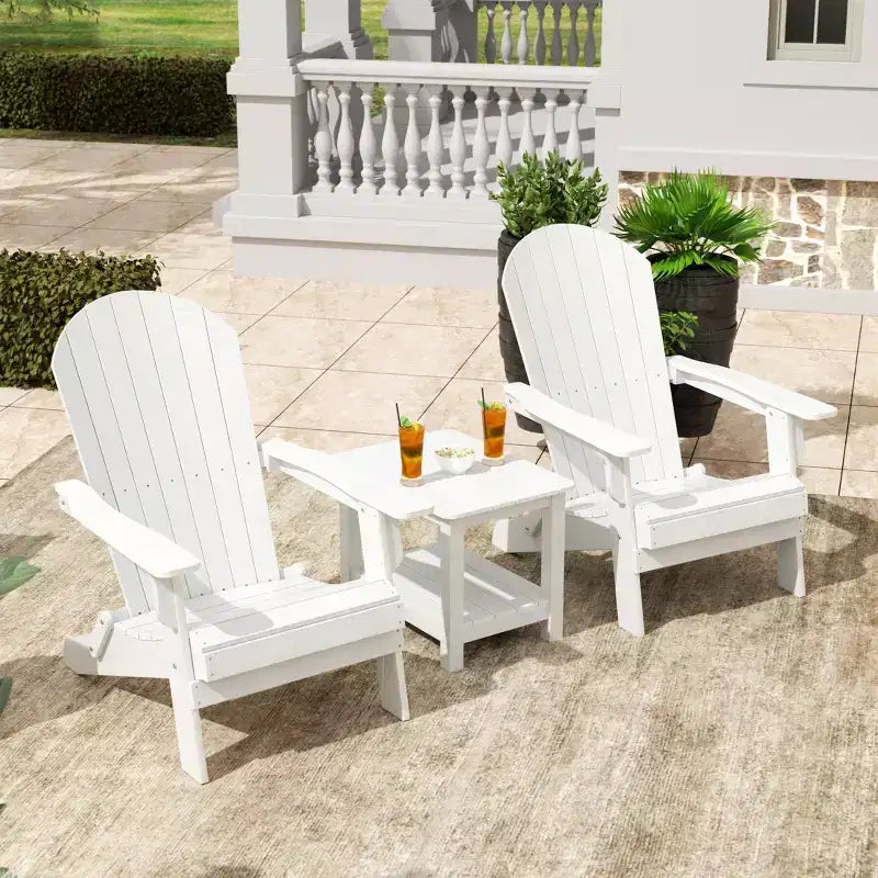 WestinTrends Tuscany HIPS - Set da conversazione pieghevole per patio esterno Adirondack (3 pezzi)