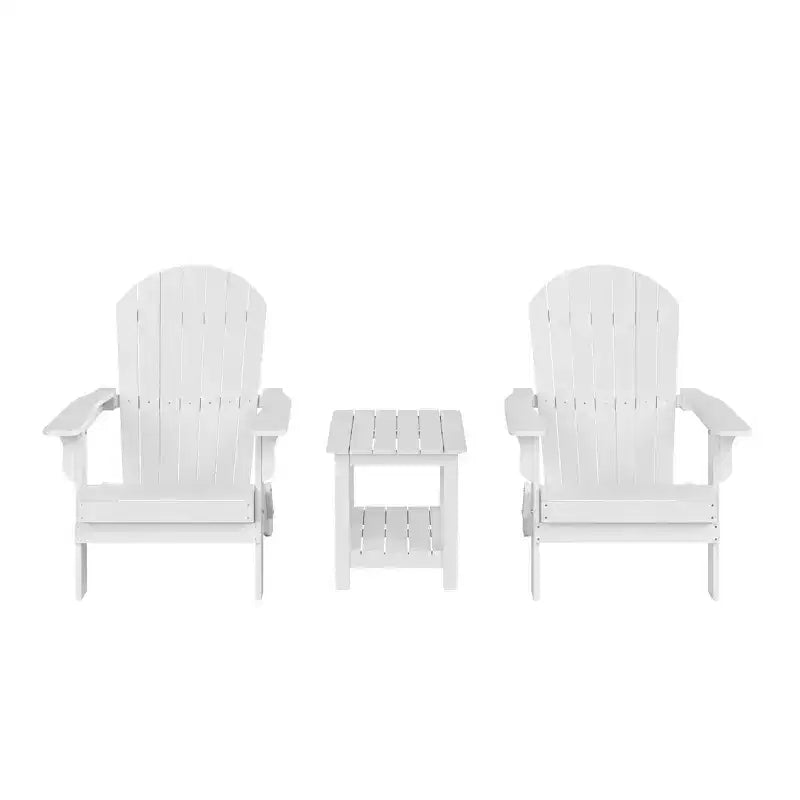 WestinTrends Tuscany HIPS - Set da conversazione pieghevole per patio esterno Adirondack (3 pezzi)