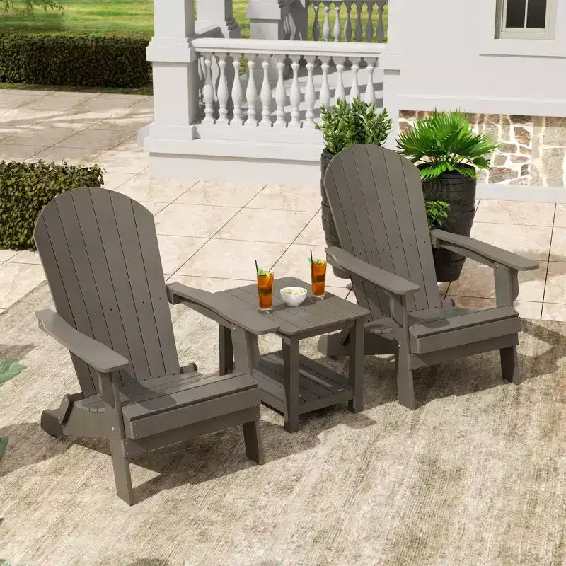 WestinTrends Tuscany HIPS - Set da conversazione pieghevole per patio esterno Adirondack (3 pezzi)