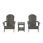 WestinTrends Tuscany HIPS - Set da conversazione pieghevole per patio esterno Adirondack (3 pezzi)