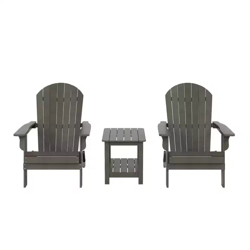 WestinTrends Tuscany HIPS - Set da conversazione pieghevole per patio esterno Adirondack (3 pezzi)