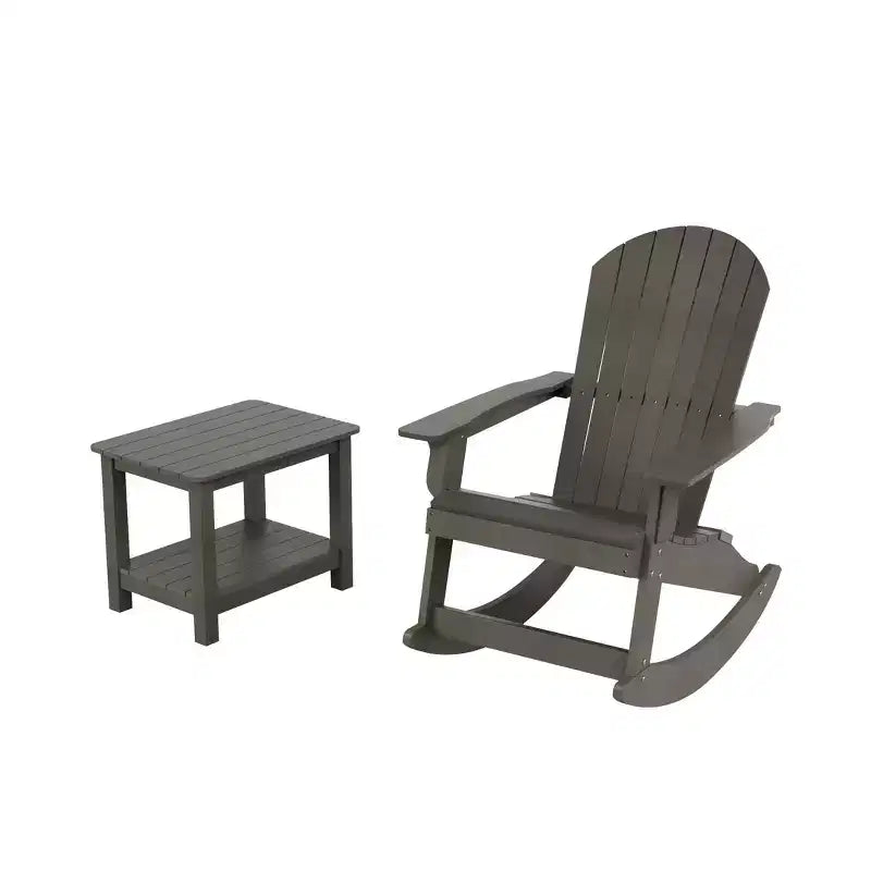 WestinTrends 2-Piece Outdoor Patio Adirondack Rocking Chair with Side Table Set