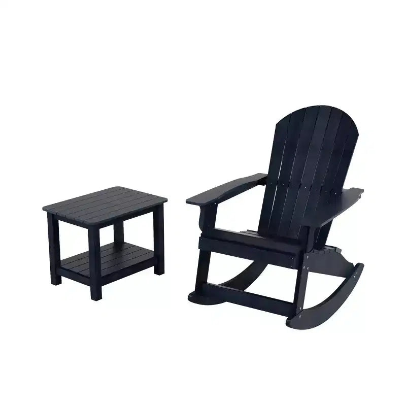 WestinTrends 2-Piece Outdoor Patio Adirondack Rocking Chair with Side Table Set
