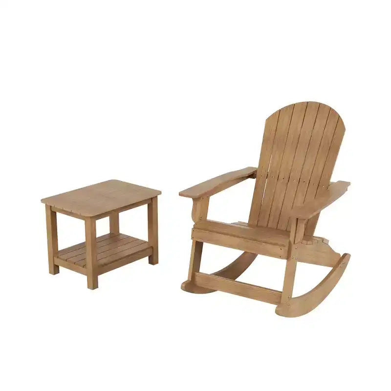 WestinTrends 2-Piece Outdoor Patio Adirondack Rocking Chair with Side Table Set