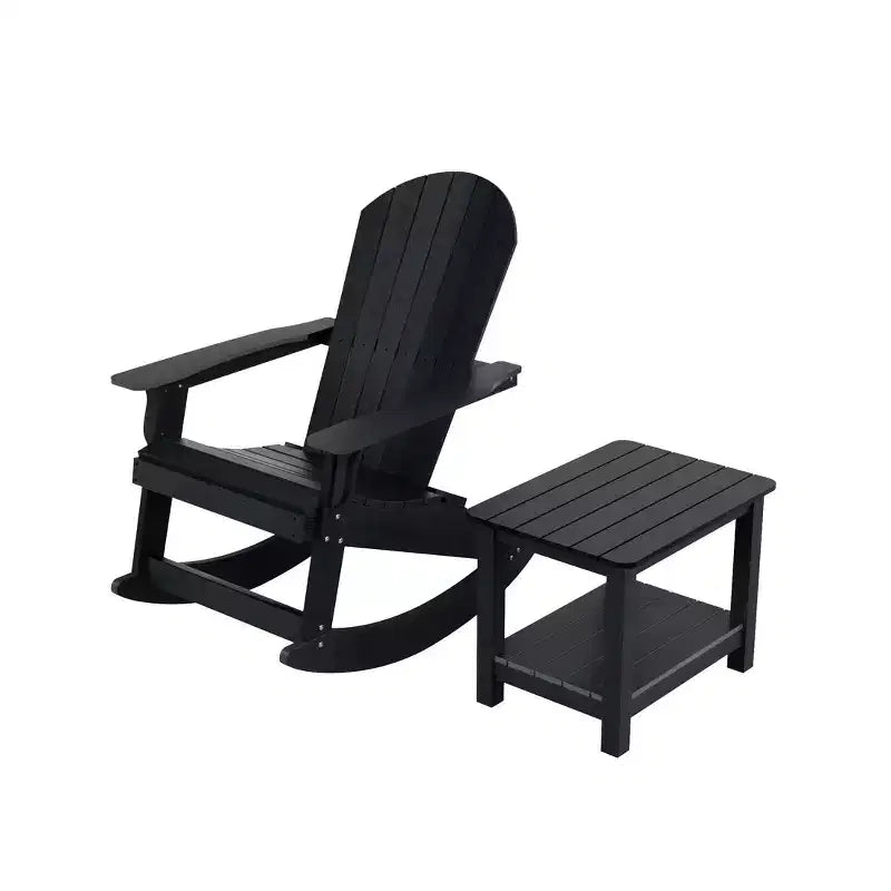 WestinTrends 2-Piece Outdoor Patio Adirondack Rocking Chair with Side Table Set