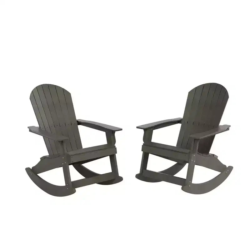 WestinTrends 2-Piece Outdoor Patio All-weather Adirondack Rocking Chair Set