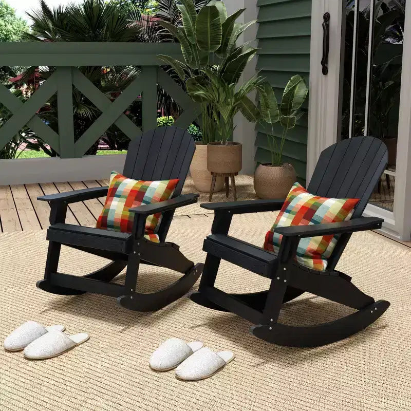 WestinTrends 2-Piece Outdoor Patio All-weather Adirondack Rocking Chair Set
