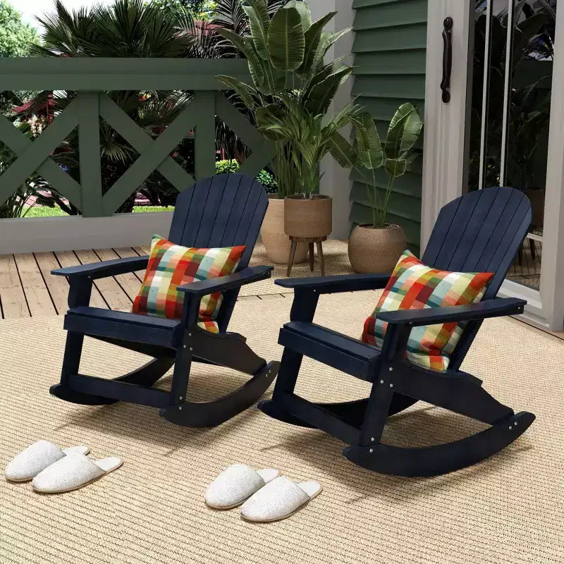 WestinTrends 2-Piece Outdoor Patio All-weather Adirondack Rocking Chair Set