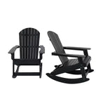 WestinTrends 2-Piece Outdoor Patio All-weather Adirondack Rocking Chair Set
