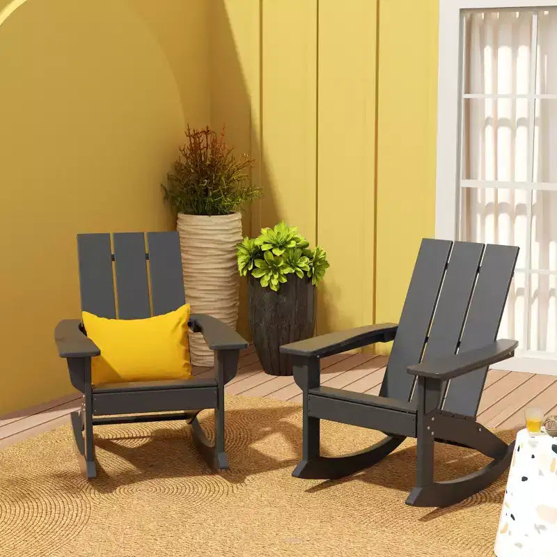 WestinTrends Modern Adirondack Outdoor Rocking Chair (Set of 2)