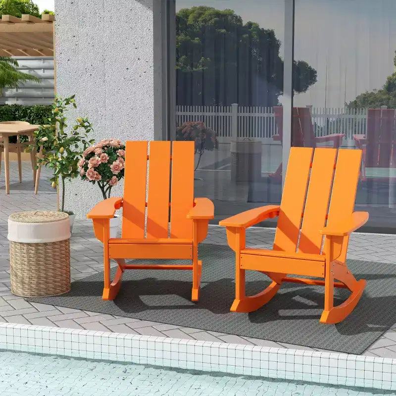 WestinTrends Modern Adirondack Outdoor Rocking Chair (Set of 2)