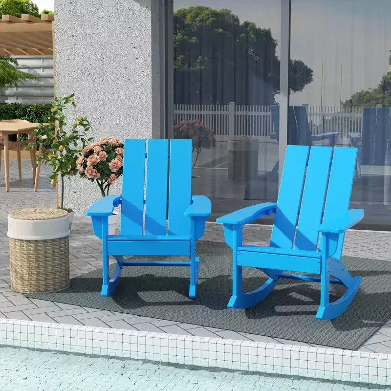WestinTrends Modern Adirondack Outdoor Rocking Chair (Set of 2)