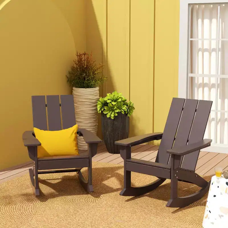 WestinTrends Modern Adirondack Outdoor Rocking Chair (Set of 2)