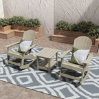 WestinTrends 3-Piece Outdoor Patio Adirondack Rocking Chair with Side Table Set