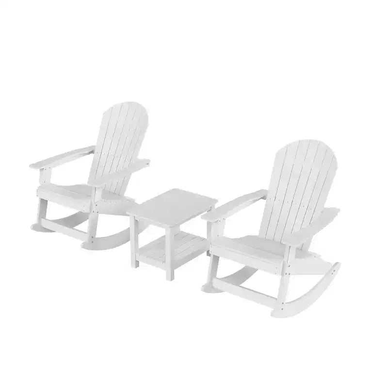 WestinTrends 3-Piece Outdoor Patio Adirondack Rocking Chair with Side Table Set