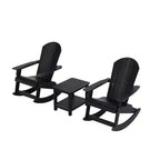 WestinTrends 3-Piece Outdoor Patio Adirondack Rocking Chair with Side Table Set