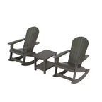 WestinTrends 3-Piece Outdoor Patio Adirondack Rocking Chair with Side Table Set
