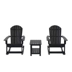 WestinTrends 3-Piece Outdoor Patio Adirondack Rocking Chair with Side Table Set
