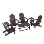 WestinTrends 7 Piece Set Outdoor Folding Adirondack Chairs with Coffee Table Side Table