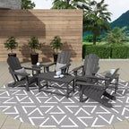 WestinTrends 7 Piece Set Outdoor Folding Adirondack Chairs with Coffee Table Side Table